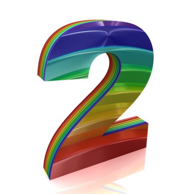 Number 2 from rainbow set clipart