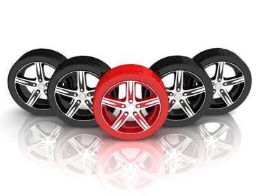 Wheels. Concept of unique. clipart