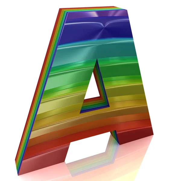 Skrivelse en från päls rainbow alfabetet — Stockfoto