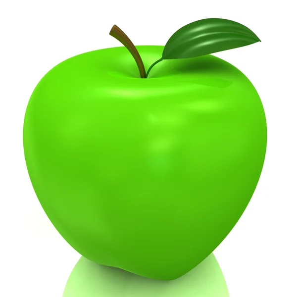 3D-Modell des grünen Apfels — Stockfoto