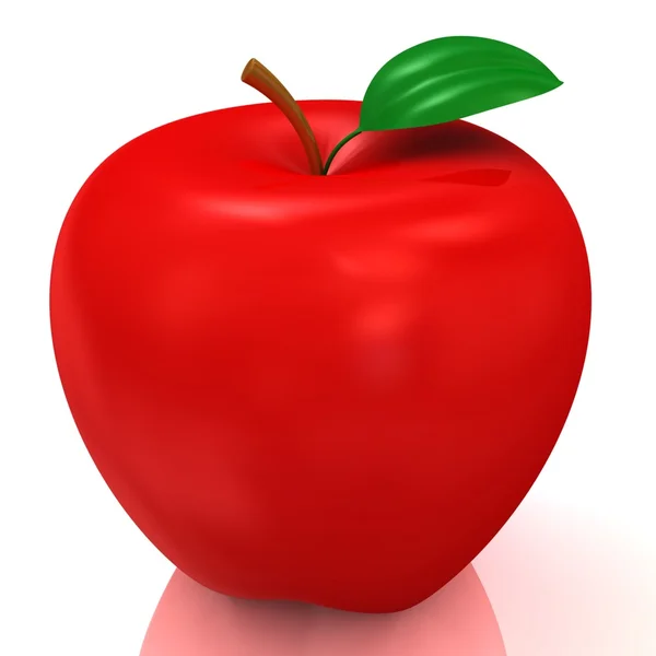 3D-Modell des roten Apfels — Stockfoto