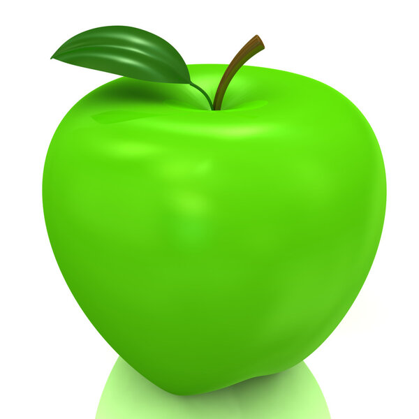3d Model of green apple