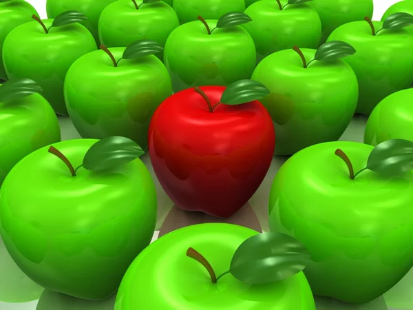 3D-modell av apple. begreppet unika. — Stockfoto