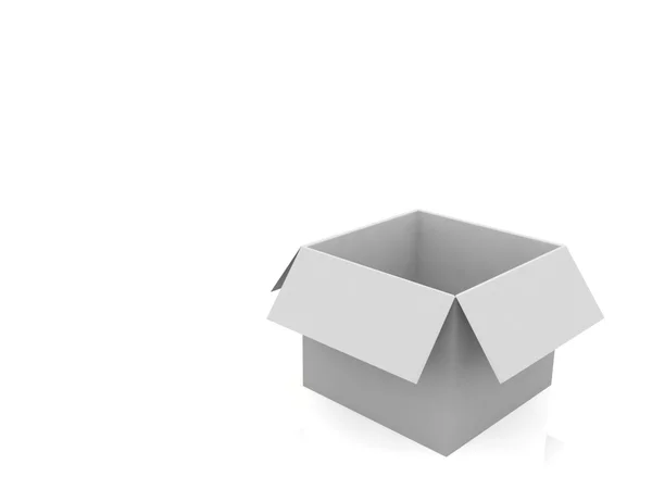 3d 흰색 열기 상자 — 스톡 사진