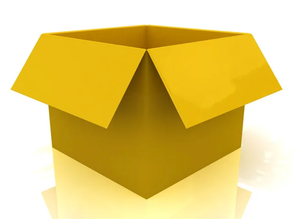 3D-s sárga Megnyitás mezőbe — Stock Fotó