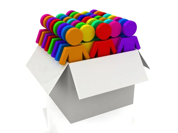 Crowd in box. Concept of unique — Stock Photo, Image