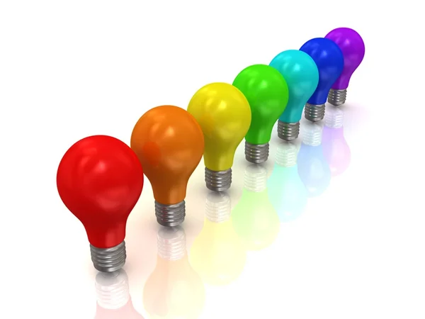 Rainbow bulbs — Stock Photo, Image