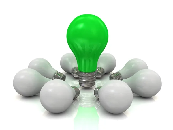 One lit light bulb. Concept of unique. — Stock Photo, Image