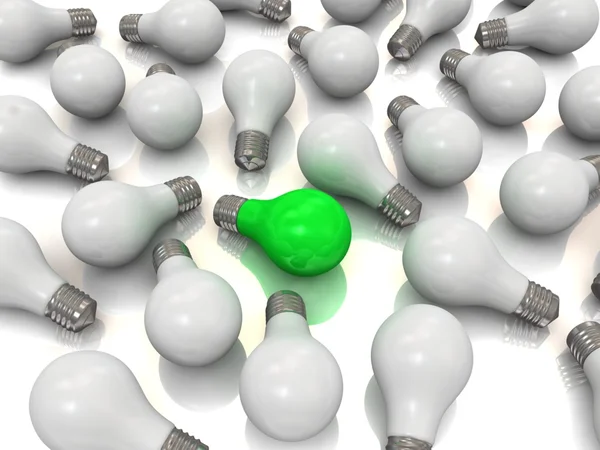 One lit light bulb. Concept of unique. — Stock Photo, Image