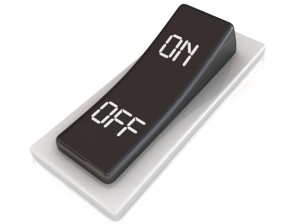 Interruptor de energia na posição desligada, macro close-up isolado — Fotografia de Stock