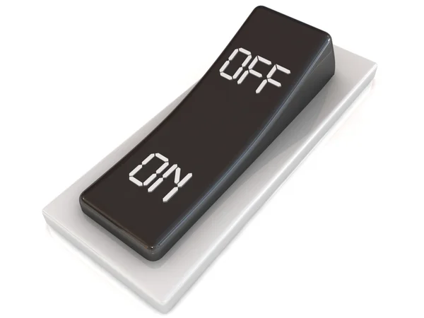 Interruptor de energia na posição, macro close-up isolado — Fotografia de Stock