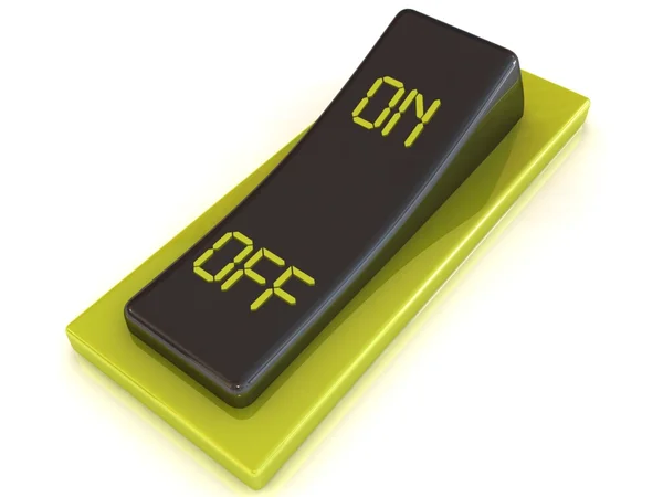Power switch at off position, isolated macro closeup — Stock Photo, Image