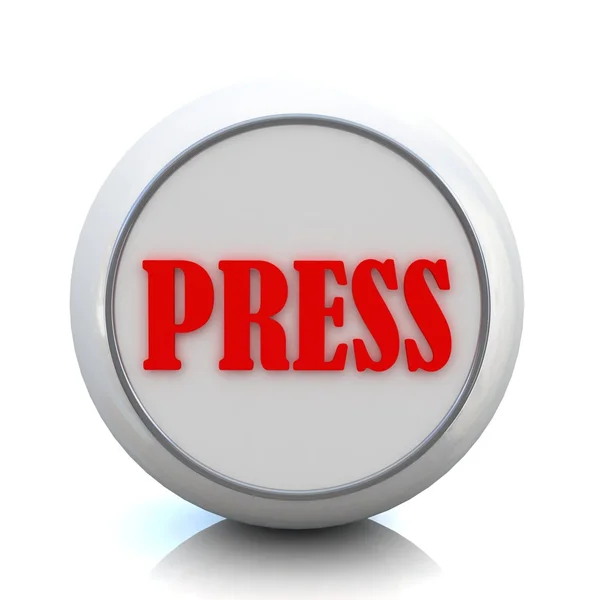 3D-rode knop met de tekst "pers" uit set — Stockfoto
