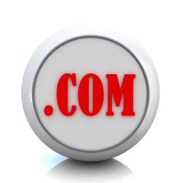 3d white and red button with text ".com" from set — Stock Photo, Image