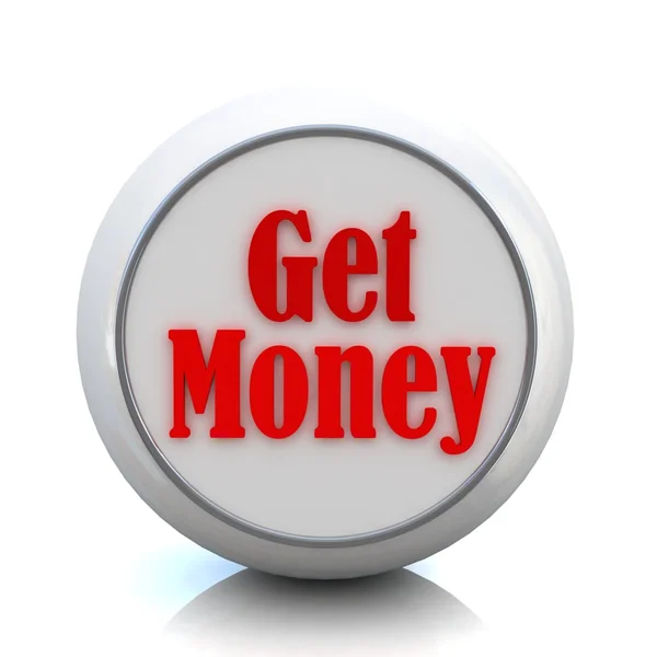Red and white button with text "get money" from set — Stock Photo, Image