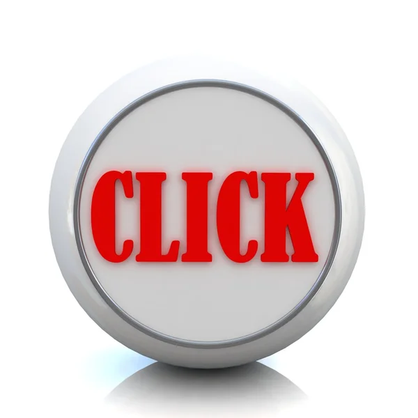 3D κόκκινο κουμπί με το κείμενο "click" από το σύνολο — Φωτογραφία Αρχείου