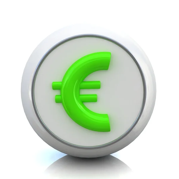 Botão 3d para empresa com sinal de euro — Fotografia de Stock