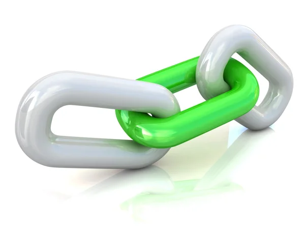 Single chain link over white — Stock Photo, Image