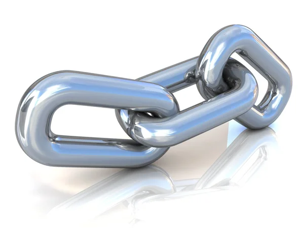 stock image Single chain link over white