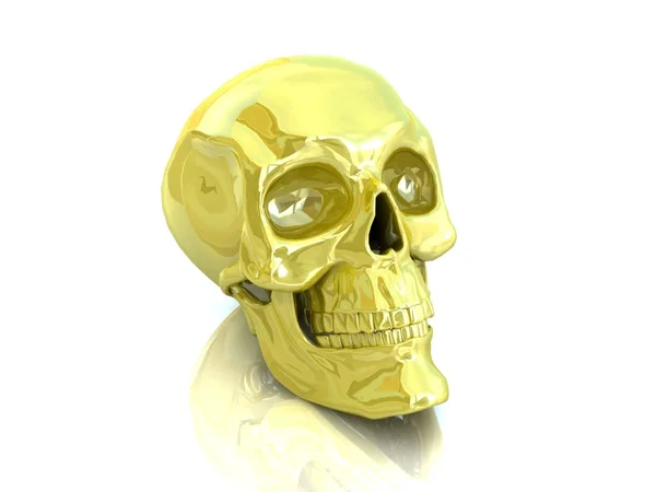 Золотой череп — стоковое фото