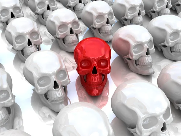 Cráneo rojo. Concepto de único . — Foto de Stock
