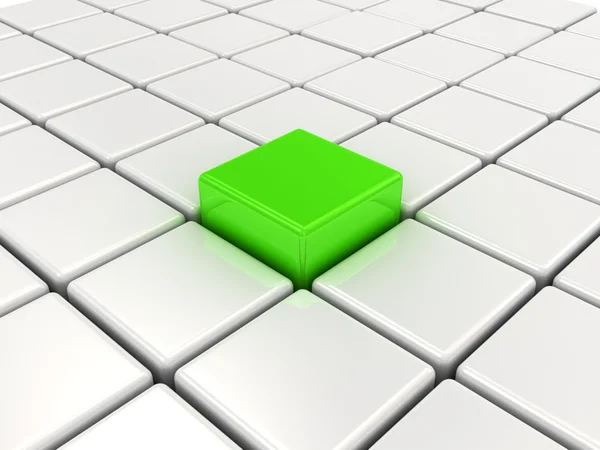 Cubo verde. Concepto de Único . — Foto de Stock