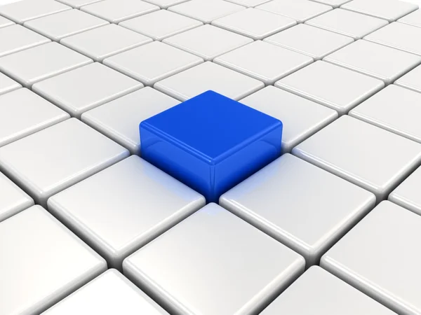 Cubo azul. Concepto de Único . — Foto de Stock