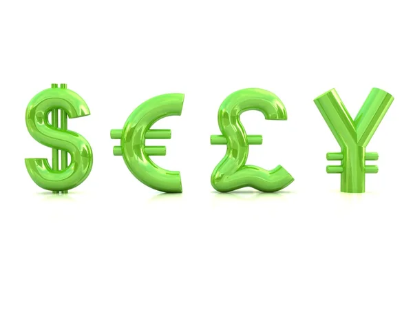Pound dollar euro and yen. concept of unique — Stock Photo, Image