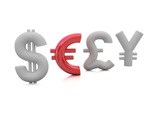 Funt dolar euro i jena. koncepcja niepowtarzalny — Zdjęcie stockowe