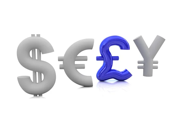 Pond dollar euro en de yen. concept van unieke — Stockfoto