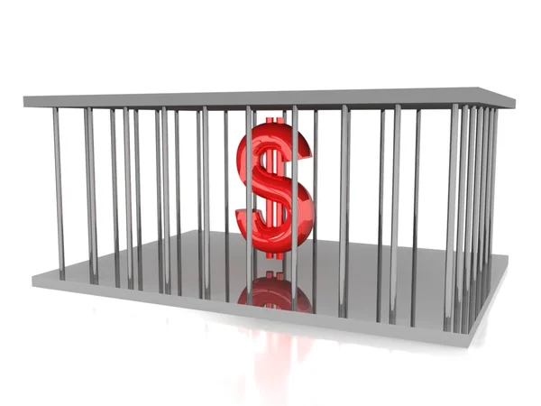 Dollar sign in a cage — Stock Photo, Image