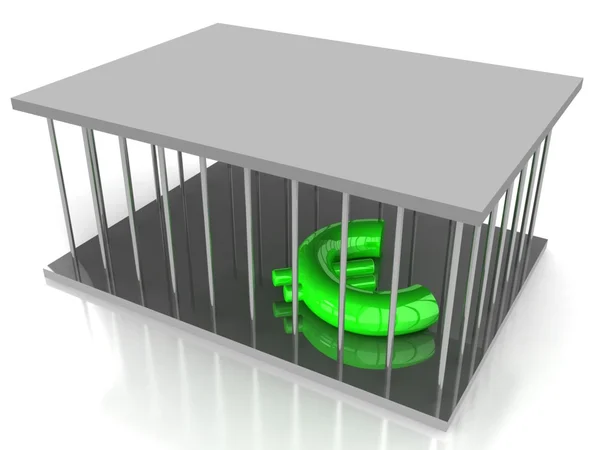 Euro sign in a cage — Stock Photo, Image