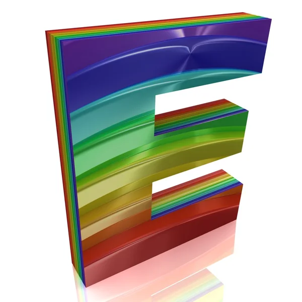 Letter E from fur rainbow alphabet — Stock Photo, Image
