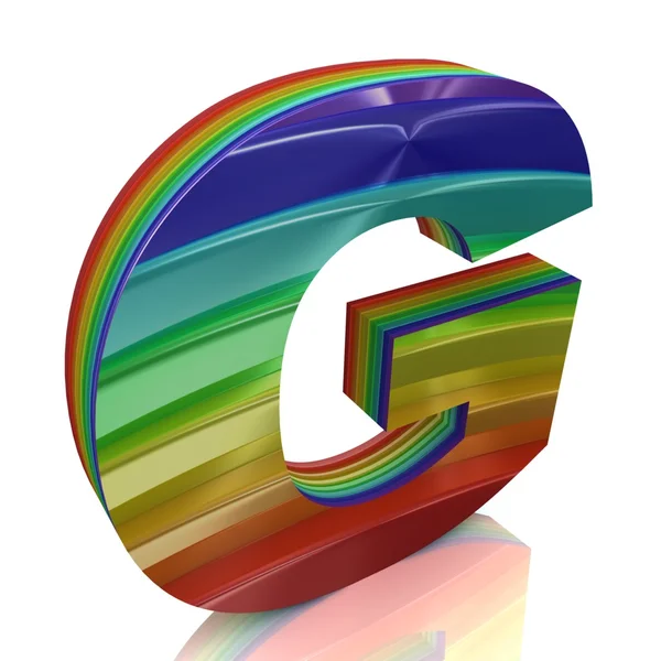 Carta G do alfabeto do arco-íris da pele — Fotografia de Stock