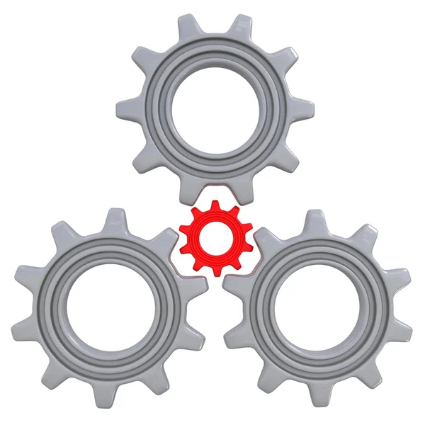 Gears isolated on white. Concept of unique — Stock Photo, Image