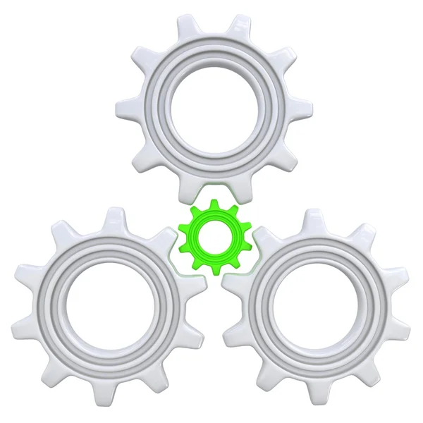 Gears isolated on white. Concept of unique — Stock Photo, Image