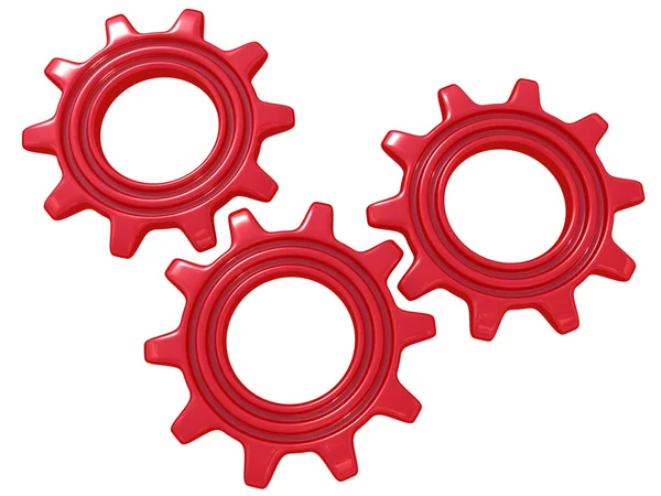 Röda kugghjul — Stockfoto