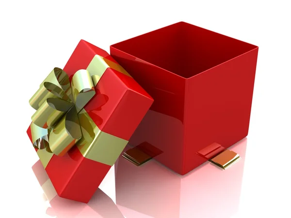 Caja de regalo abierta aislada en blanco — Foto de Stock
