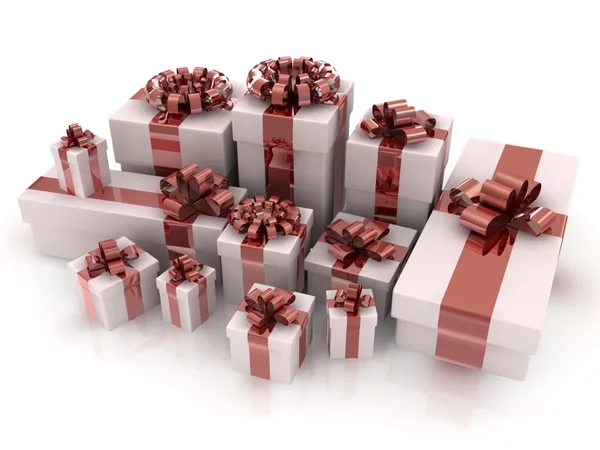 Gifts isolated on white. — Stock Photo, Image