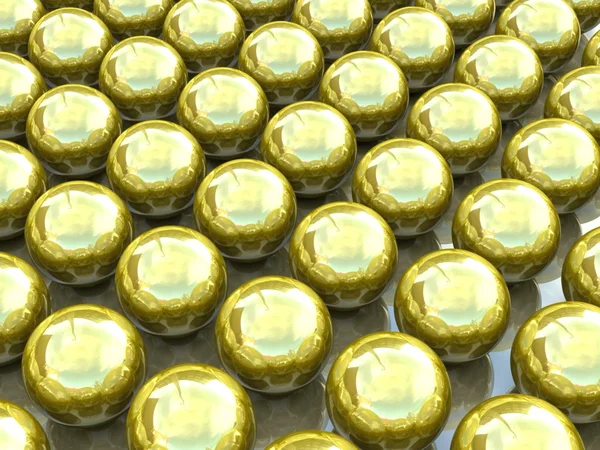Muitas bolas douradas — Fotografia de Stock