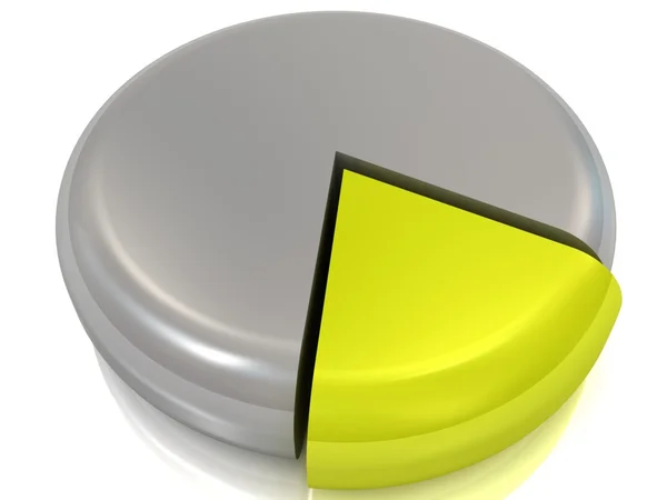 白で隔離される円グラフ — ストック写真