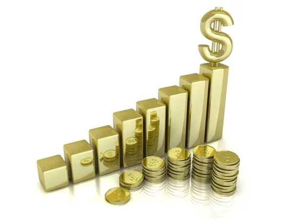Gráfico de oro. concepto del precio — Stockfoto