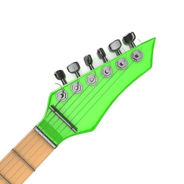 Grüner Gitarrenkopf — Stockfoto