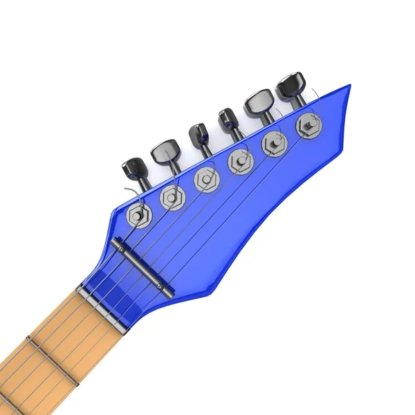 Blauer Gitarrenkopf — Stockfoto