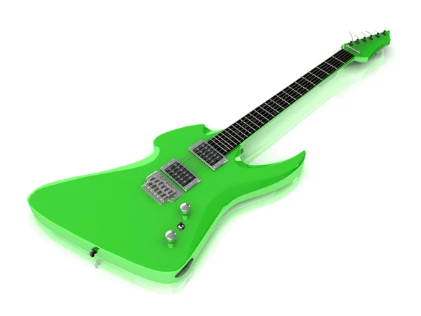 緑ロック ギター — ストック写真