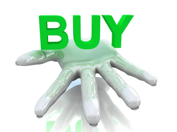 Hand mit kaufen — Stockfoto