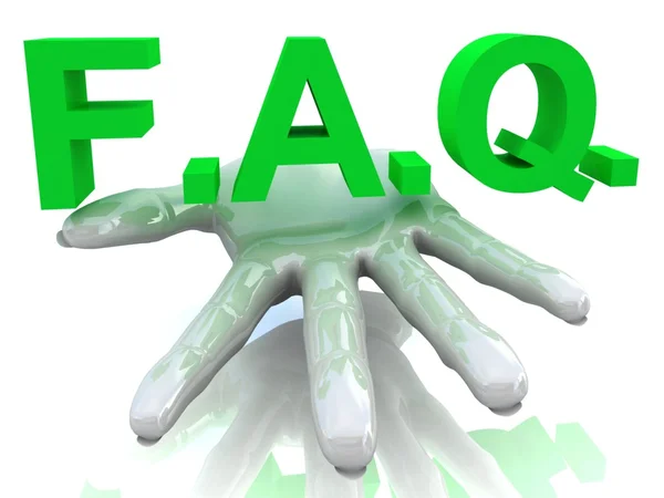 Hand with FAQ — Stock Photo, Image