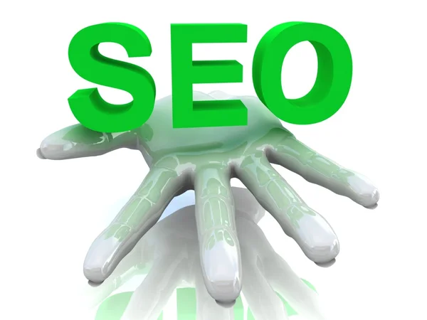 3d SEO in hand — Stock Photo, Image