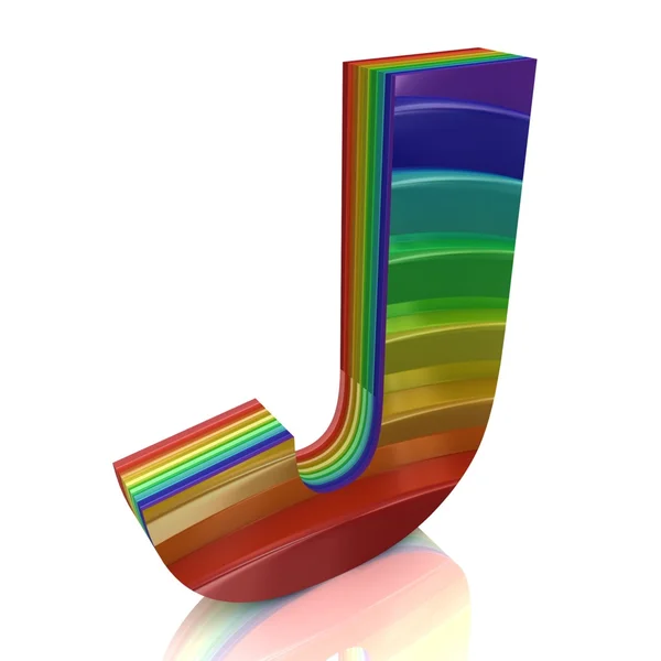 Brief j van bont regenboog alfabet — Stockfoto