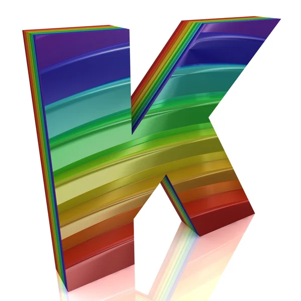 Letter K from rainbow alphabet — Stock Photo, Image